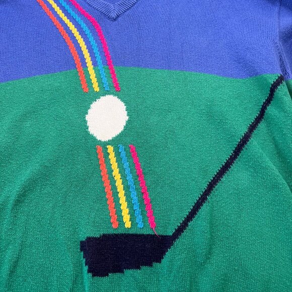 Vintage Pringle of Scotland Nick Faldo Golf Intarsia Sweater Size Medium - Picture 8 of 15
